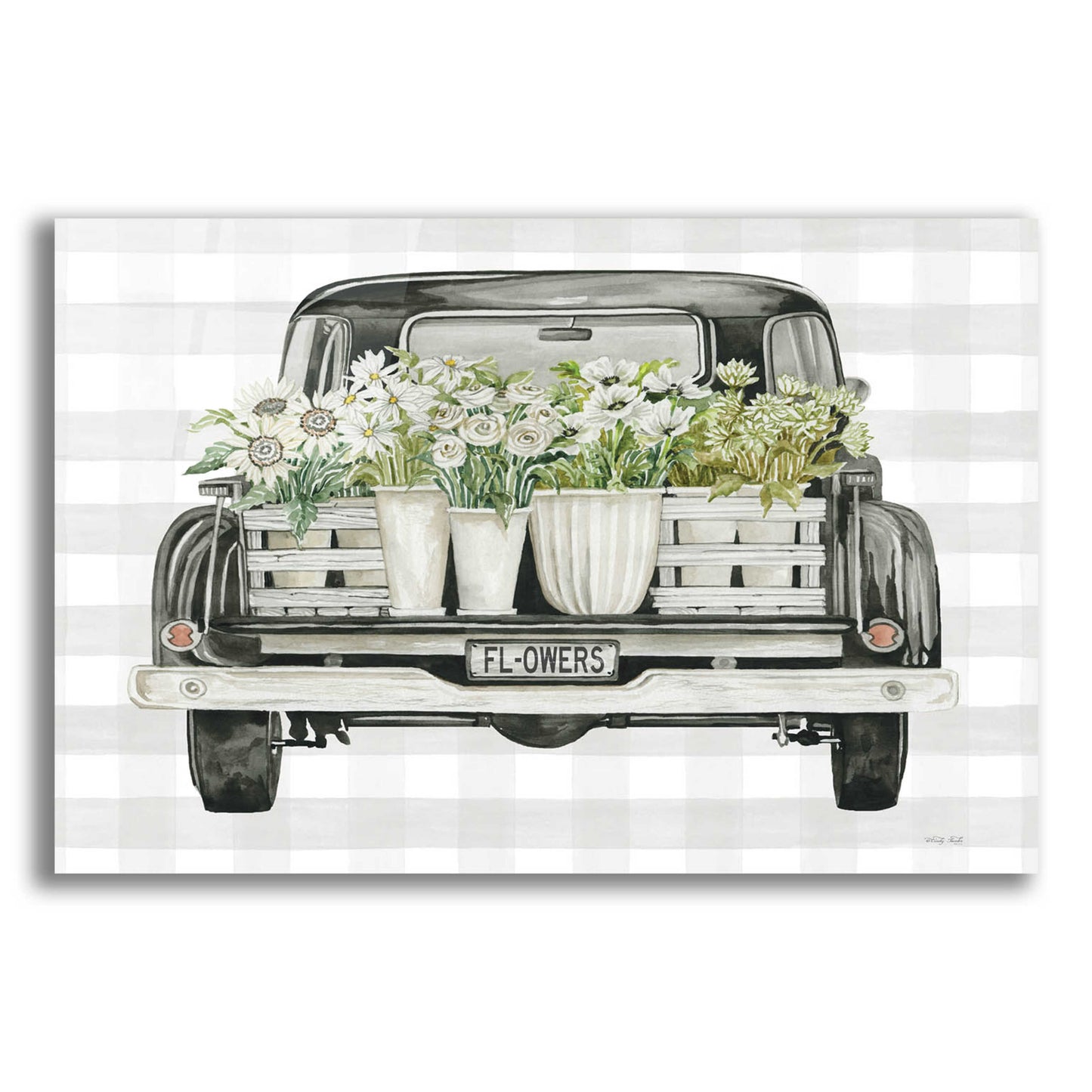 Epic Art 'Flower Lover's Truck' by Cindy Jacobs, Acrylic Glass Wall Art,16x12