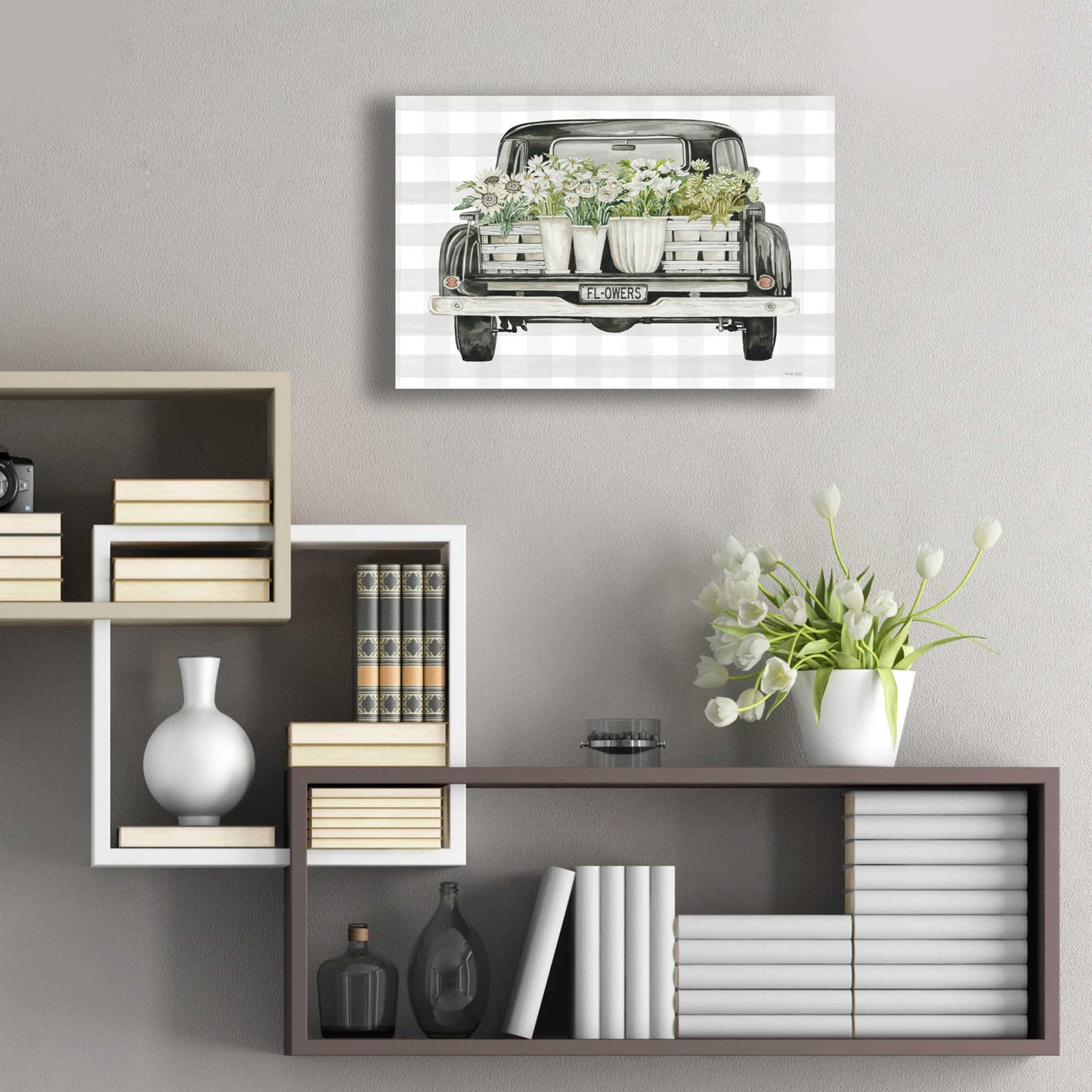 Epic Art 'Flower Lover's Truck' by Cindy Jacobs, Acrylic Glass Wall Art,24x16