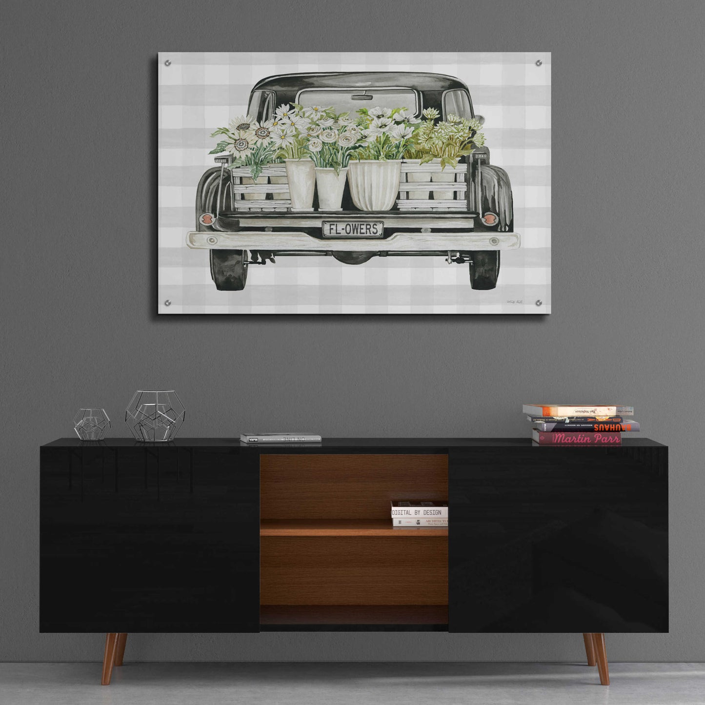 Epic Art 'Flower Lover's Truck' by Cindy Jacobs, Acrylic Glass Wall Art,36x24