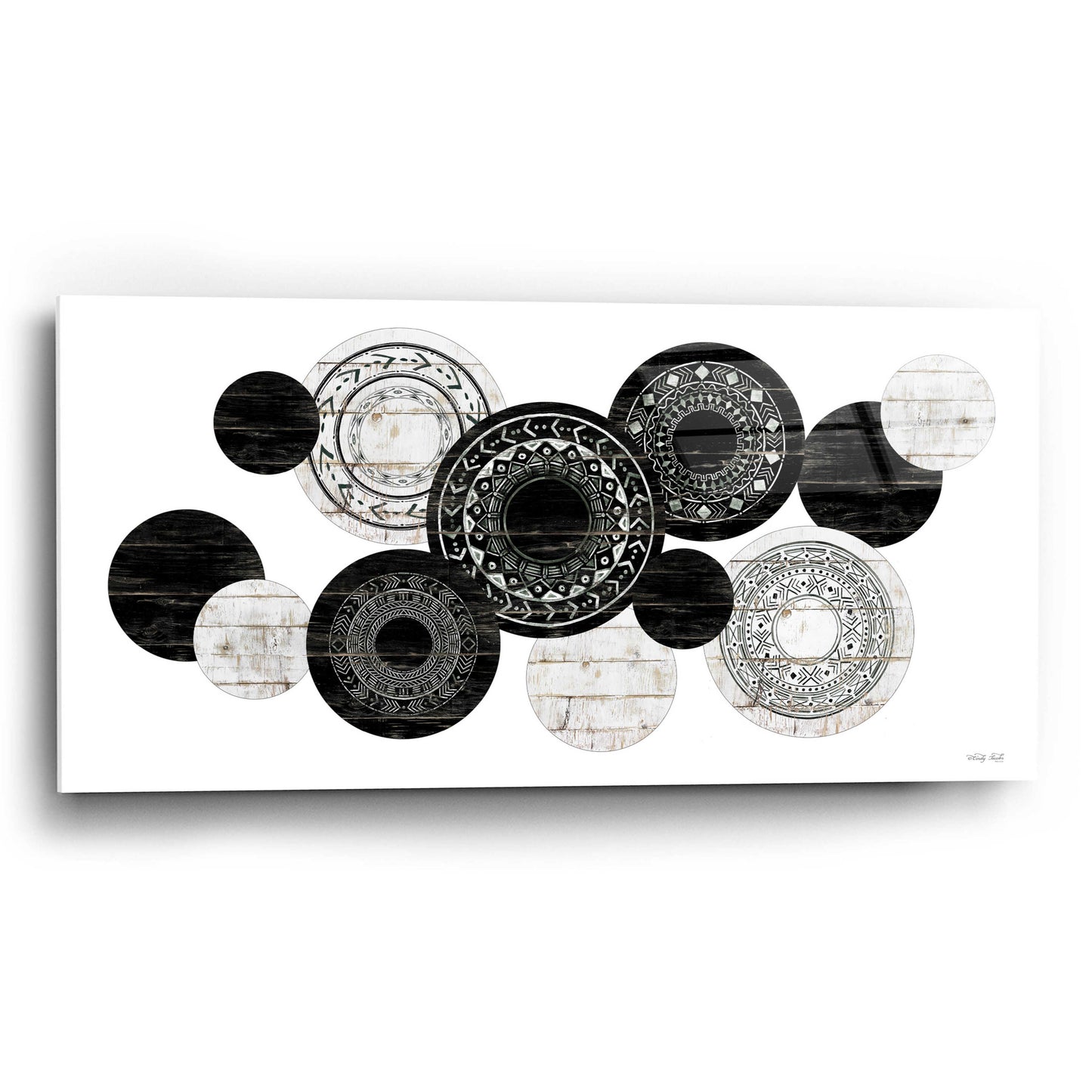 Epic Art 'Textured Circles' by Cindy Jacobs, Acrylic Glass Wall Art,24x12