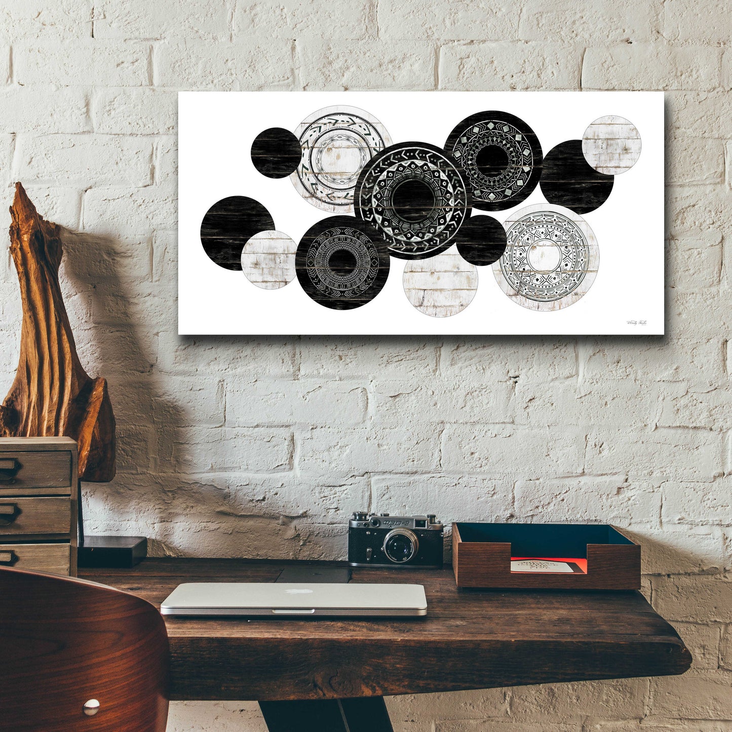 Epic Art 'Textured Circles' by Cindy Jacobs, Acrylic Glass Wall Art,24x12