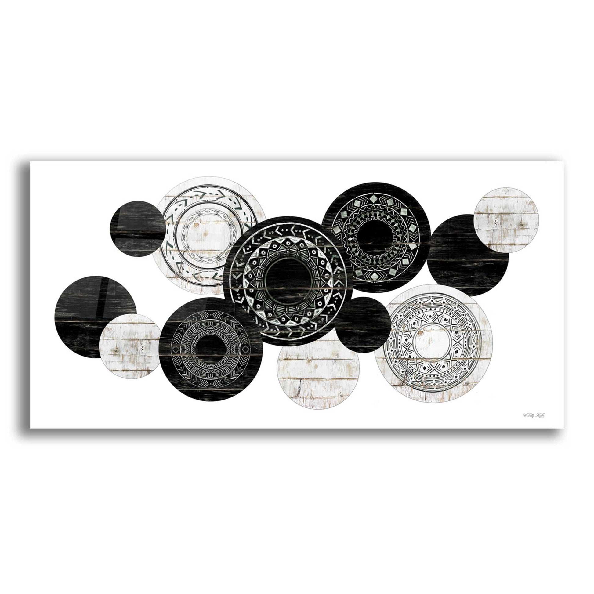 Epic Art 'Textured Circles' by Cindy Jacobs, Acrylic Glass Wall Art,24x12