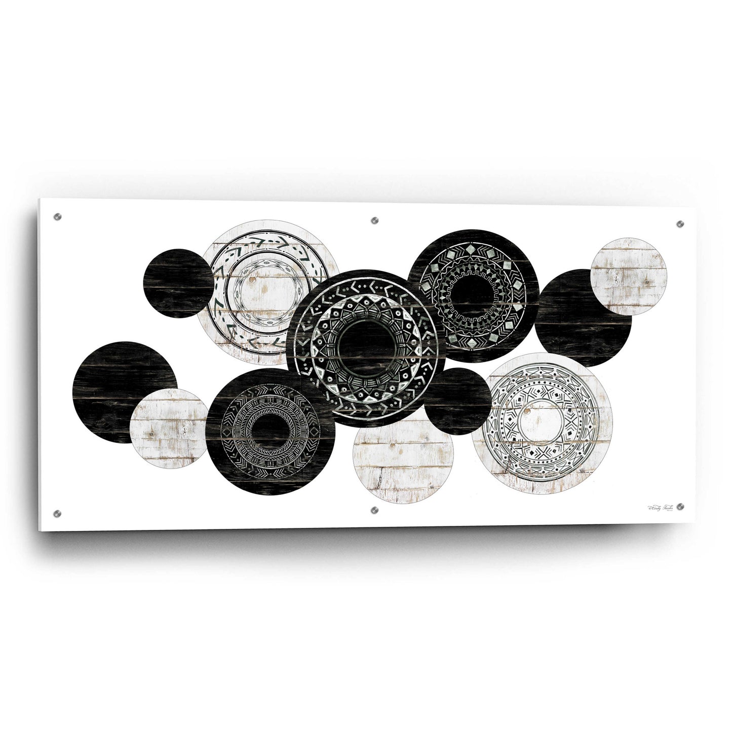 Epic Art 'Textured Circles' by Cindy Jacobs, Acrylic Glass Wall Art,48x24