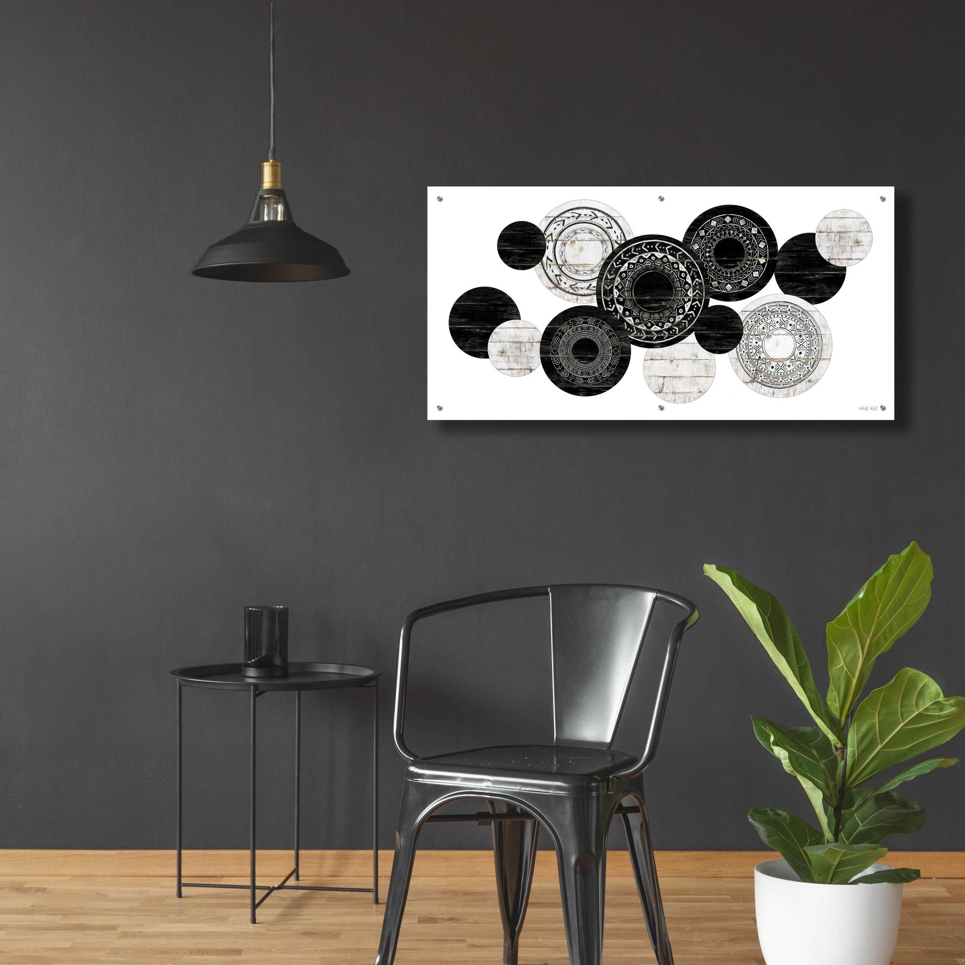 Epic Art 'Textured Circles' by Cindy Jacobs, Acrylic Glass Wall Art,48x24