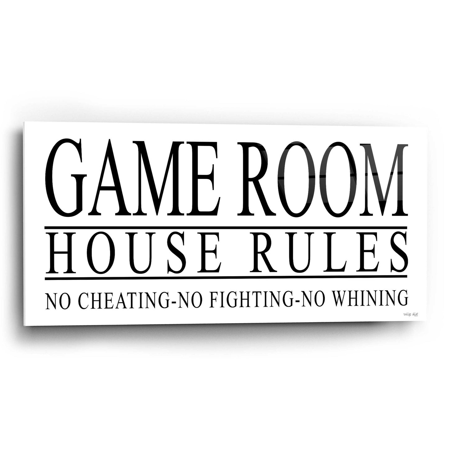 Epic Art 'Game Room House Rules I' by Cindy Jacobs, Acrylic Glass Wall Art,24x12