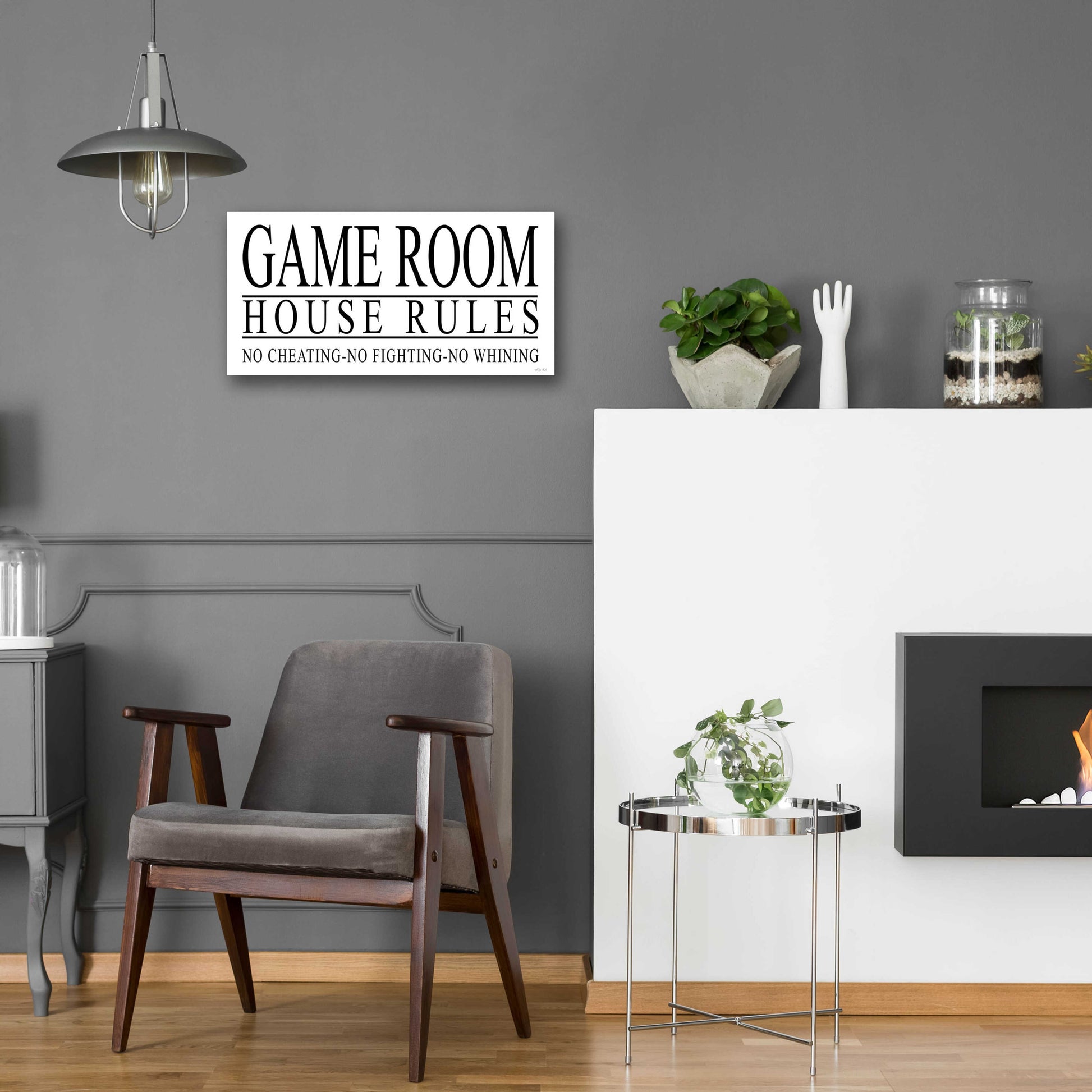 Epic Art 'Game Room House Rules I' by Cindy Jacobs, Acrylic Glass Wall Art,24x12