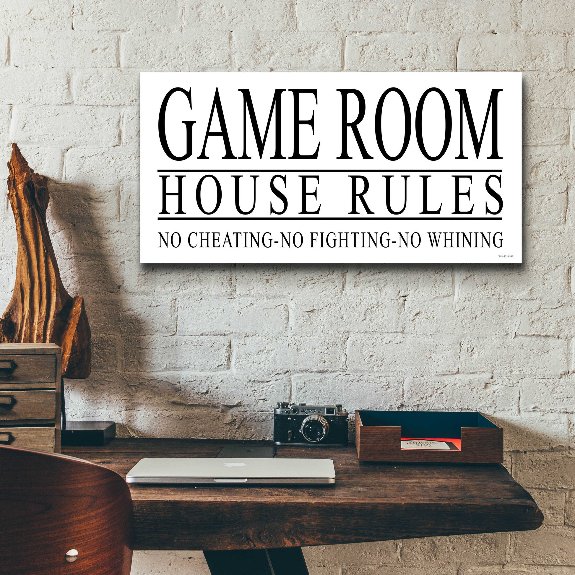 Epic Art 'Game Room House Rules I' by Cindy Jacobs, Acrylic Glass Wall Art,24x12