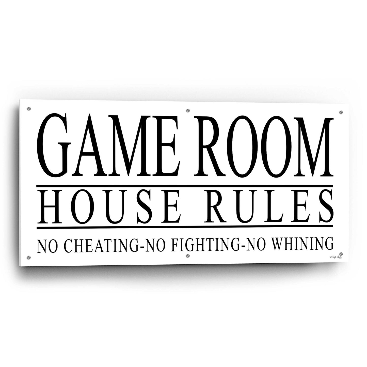 Epic Art 'Game Room House Rules I' by Cindy Jacobs, Acrylic Glass Wall Art,48x24