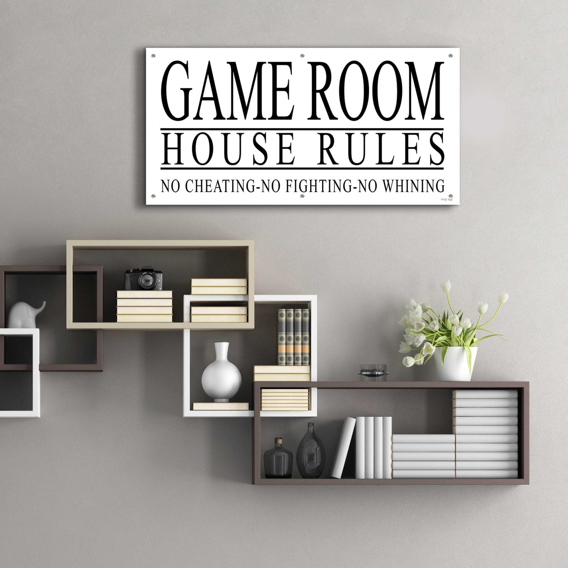 Epic Art 'Game Room House Rules I' by Cindy Jacobs, Acrylic Glass Wall Art,48x24