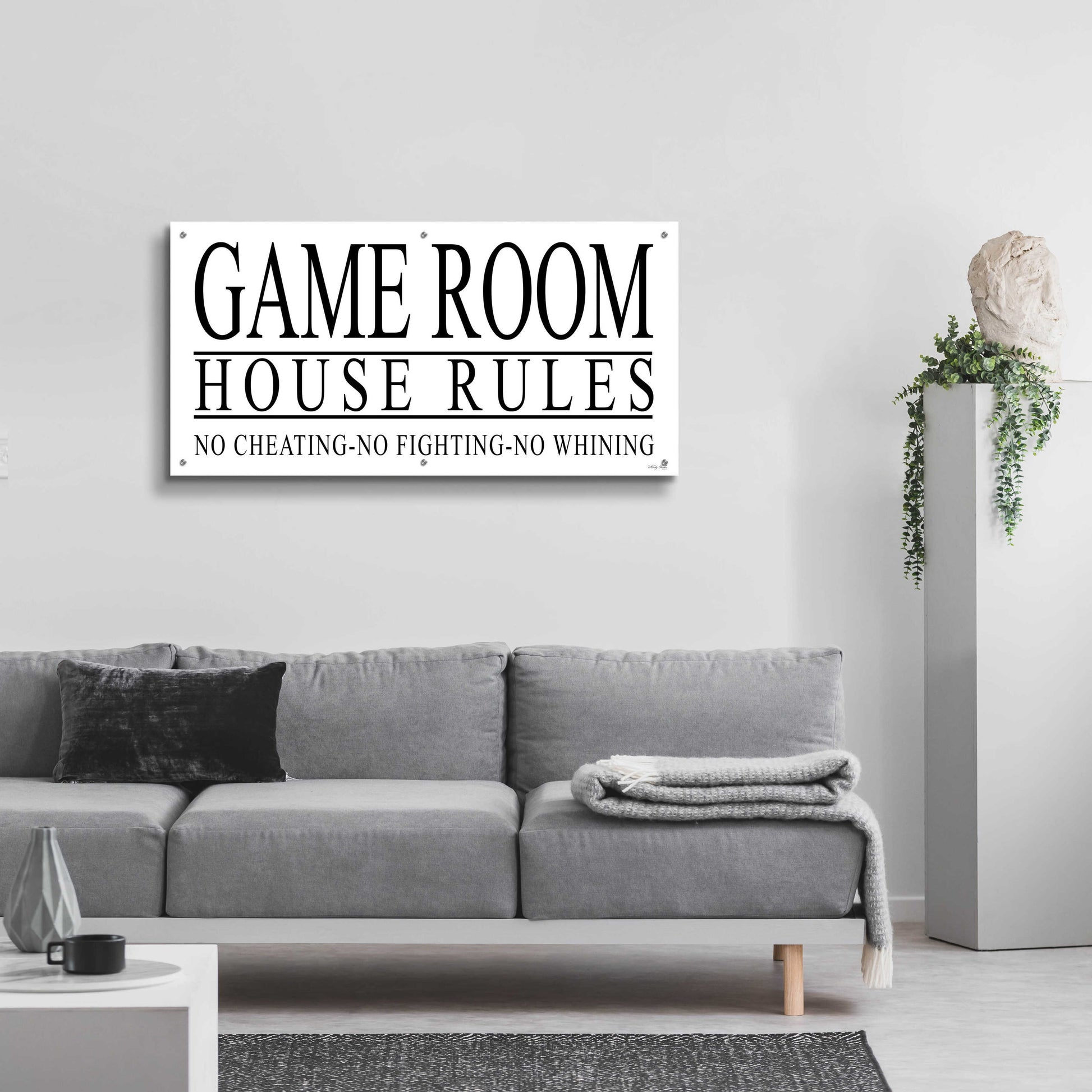 Epic Art 'Game Room House Rules I' by Cindy Jacobs, Acrylic Glass Wall Art,48x24