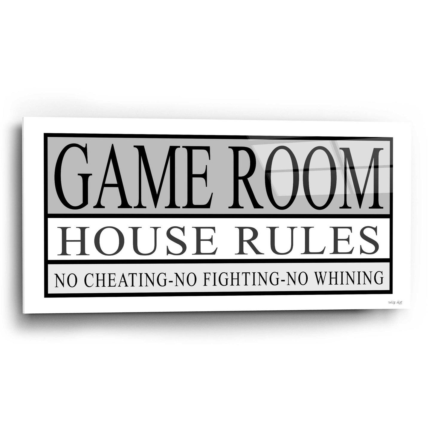 Epic Art 'Game Room House Rules II' by Cindy Jacobs, Acrylic Glass Wall Art,24x12