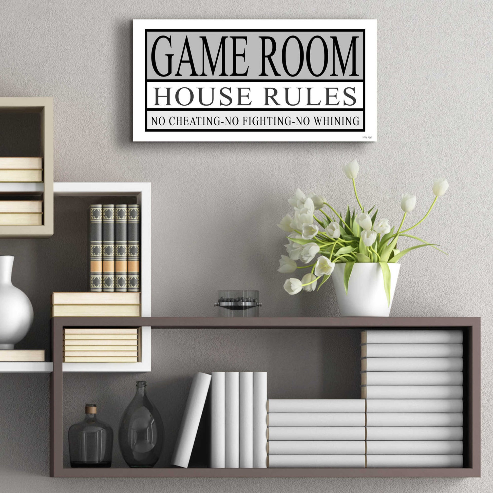 Epic Art 'Game Room House Rules II' by Cindy Jacobs, Acrylic Glass Wall Art,24x12