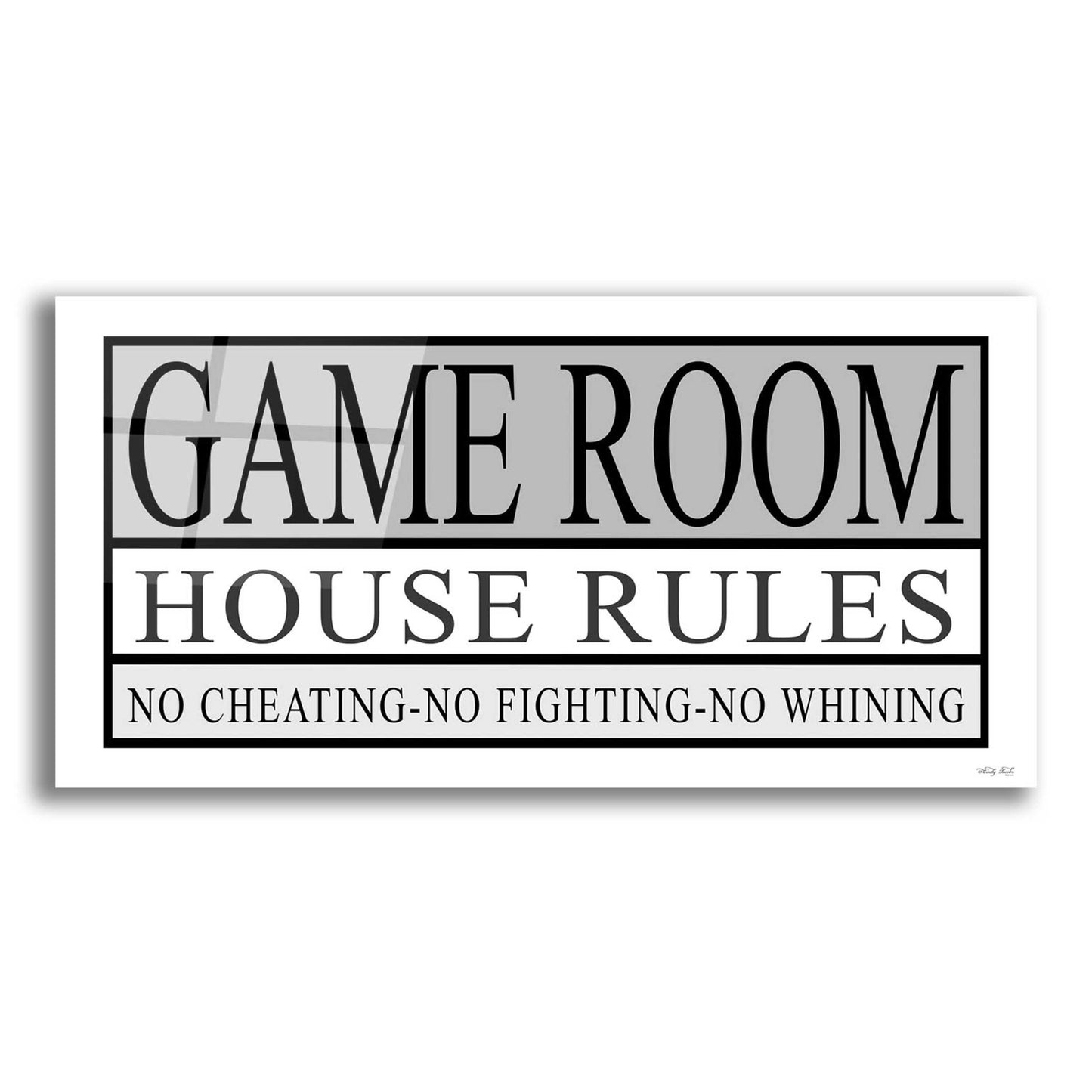 Epic Art 'Game Room House Rules II' by Cindy Jacobs, Acrylic Glass Wall Art,24x12