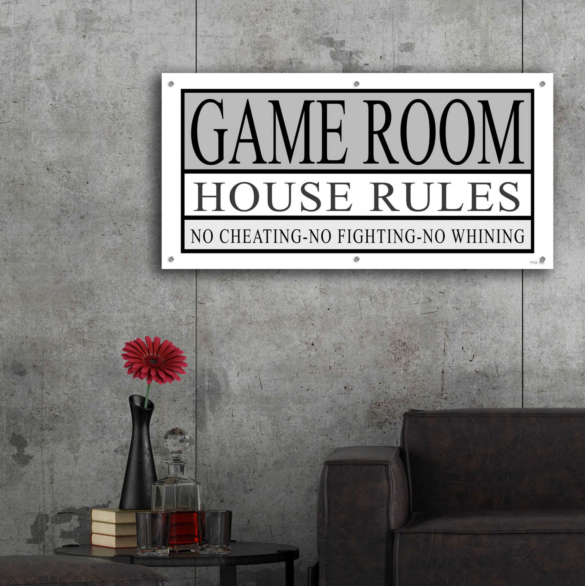 Epic Art 'Game Room House Rules II' by Cindy Jacobs, Acrylic Glass Wall Art,48x24