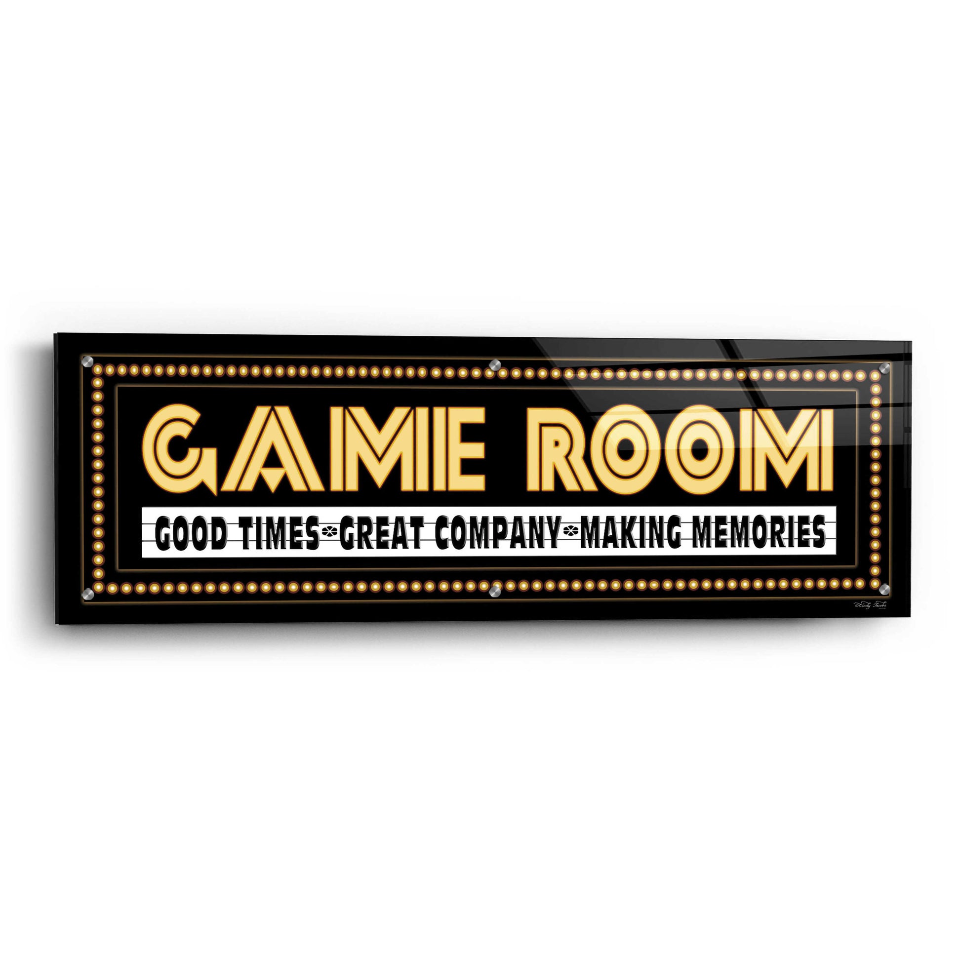 Epic Art 'Game Room Sign' by Cindy Jacobs, Acrylic Glass Wall Art,36x12