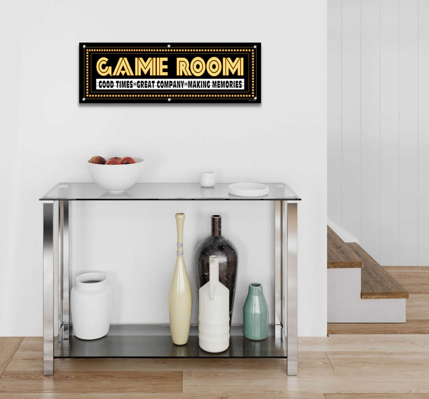 Epic Art 'Game Room Sign' by Cindy Jacobs, Acrylic Glass Wall Art,36x12