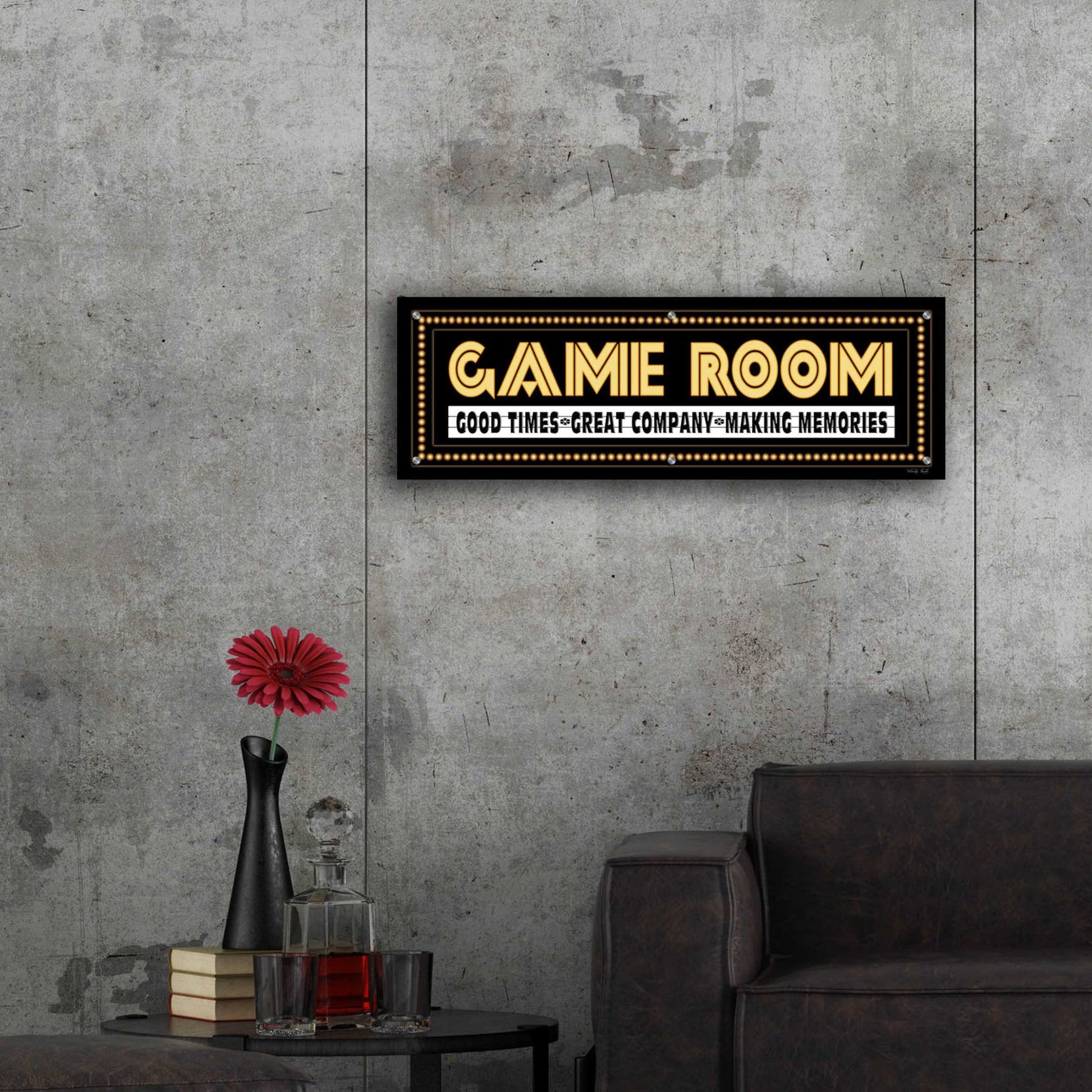 Epic Art 'Game Room Sign' by Cindy Jacobs, Acrylic Glass Wall Art,36x12