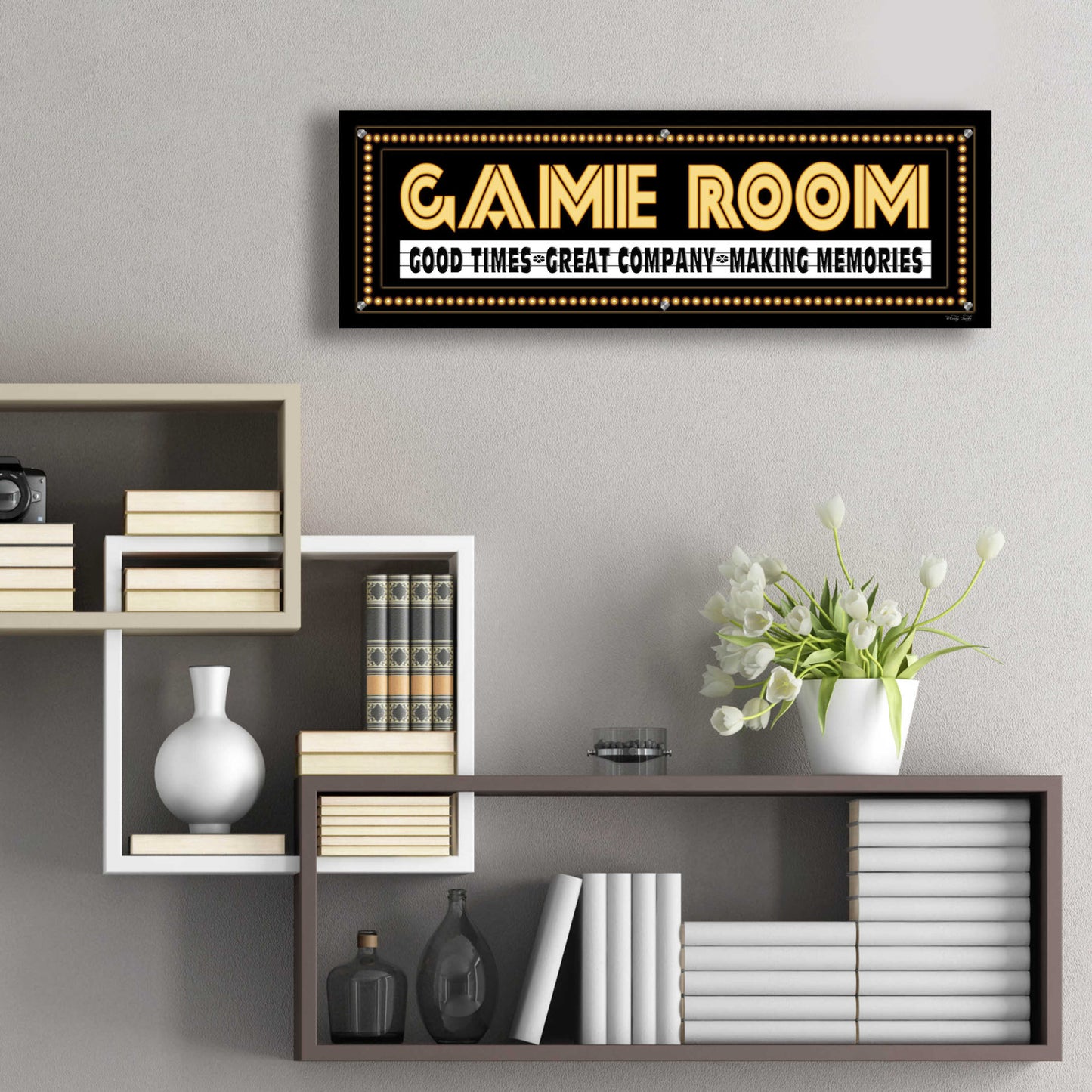 Epic Art 'Game Room Sign' by Cindy Jacobs, Acrylic Glass Wall Art,36x12