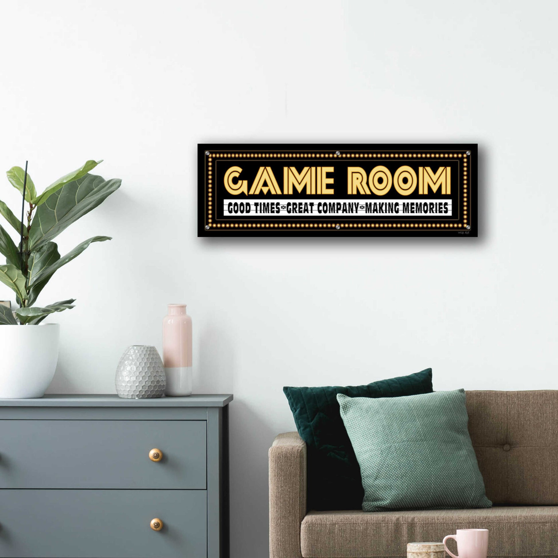 Epic Art 'Game Room Sign' by Cindy Jacobs, Acrylic Glass Wall Art,36x12