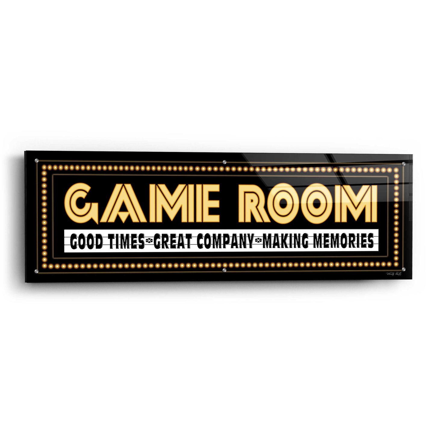 Epic Art 'Game Room Sign' by Cindy Jacobs, Acrylic Glass Wall Art,48x16