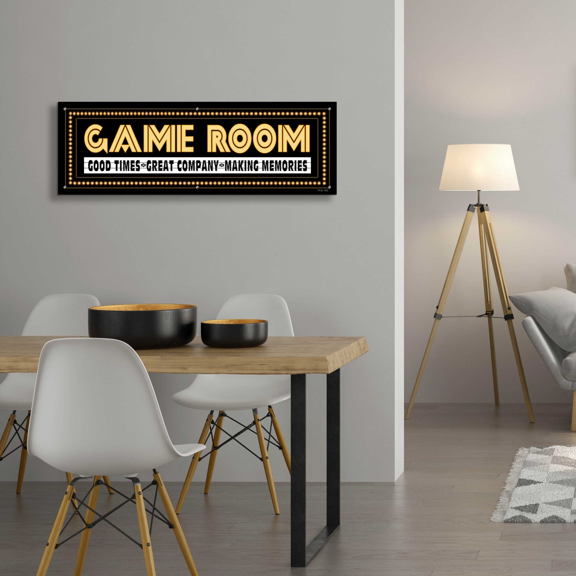 Epic Art 'Game Room Sign' by Cindy Jacobs, Acrylic Glass Wall Art,48x16