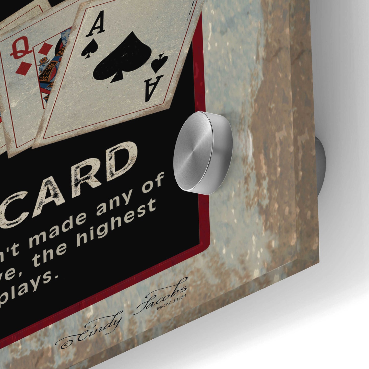 Epic Art 'Poker Hand Rankings' by Cindy Jacobs, Acrylic Glass Wall Art,12x36