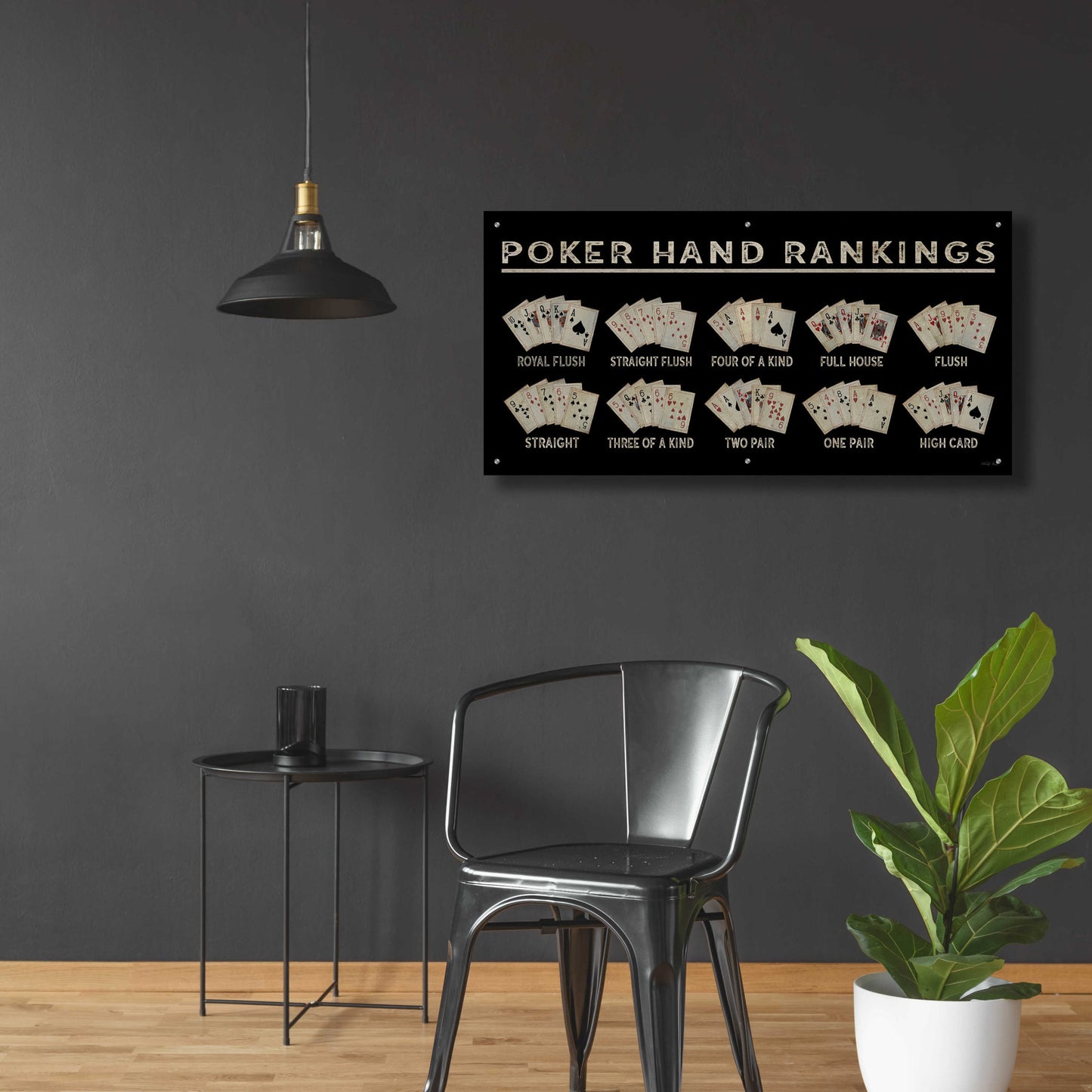 Epic Art 'Poker Hand Ranking' by Cindy Jacobs, Acrylic Glass Wall Art,48x24