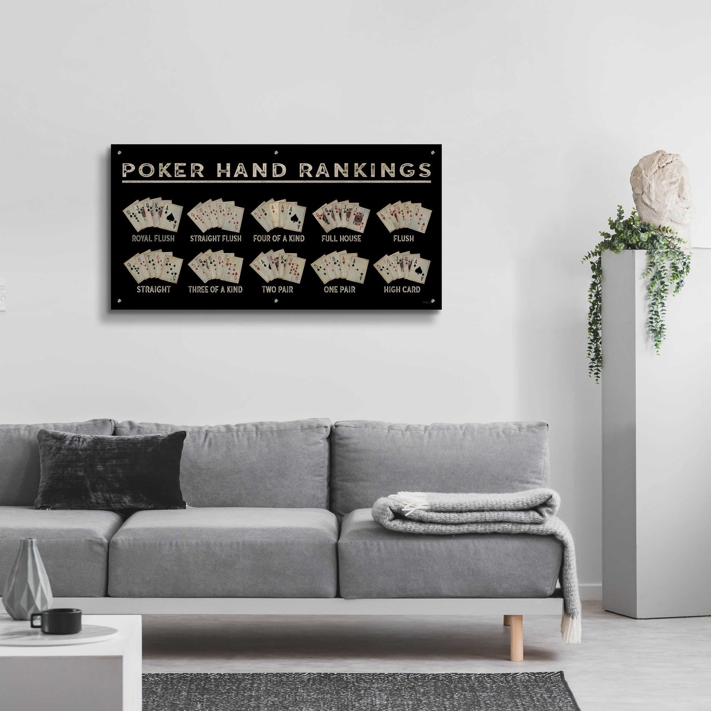 Epic Art 'Poker Hand Ranking' by Cindy Jacobs, Acrylic Glass Wall Art,48x24