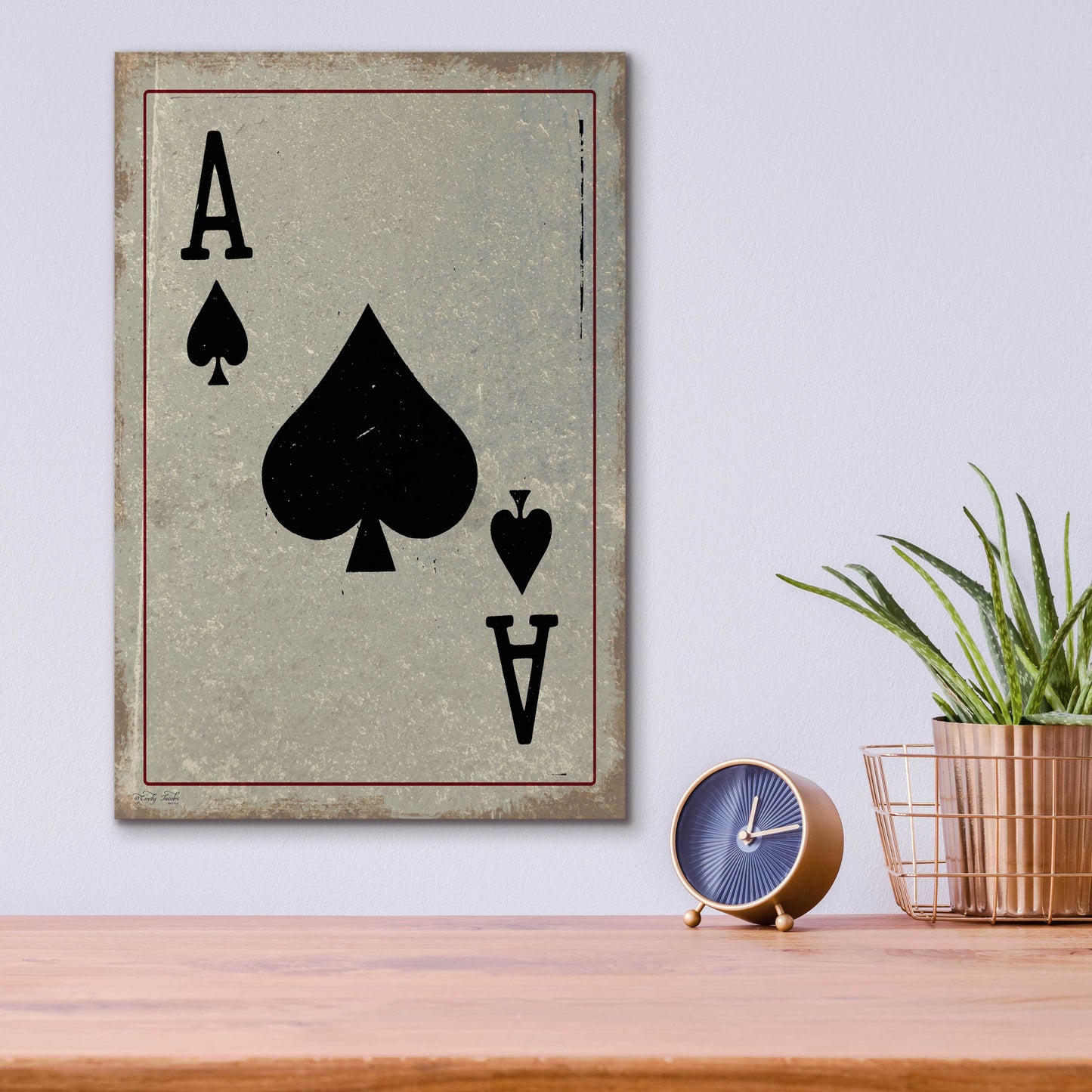 Epic Art 'Ace of Spades' by Cindy Jacobs, Acrylic Glass Wall Art,12x16