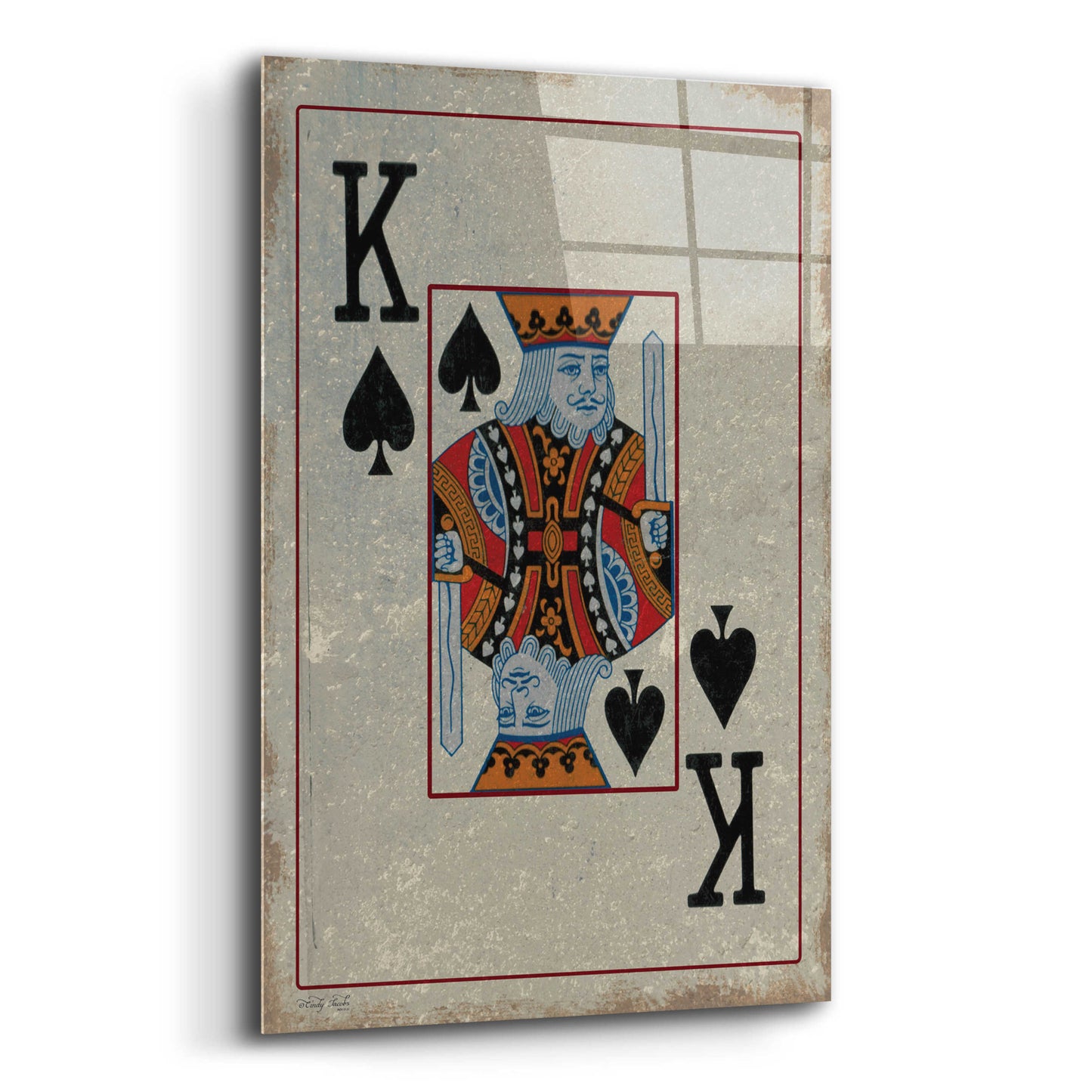 Epic Art 'King of Spades' by Cindy Jacobs, Acrylic Glass Wall Art,12x16