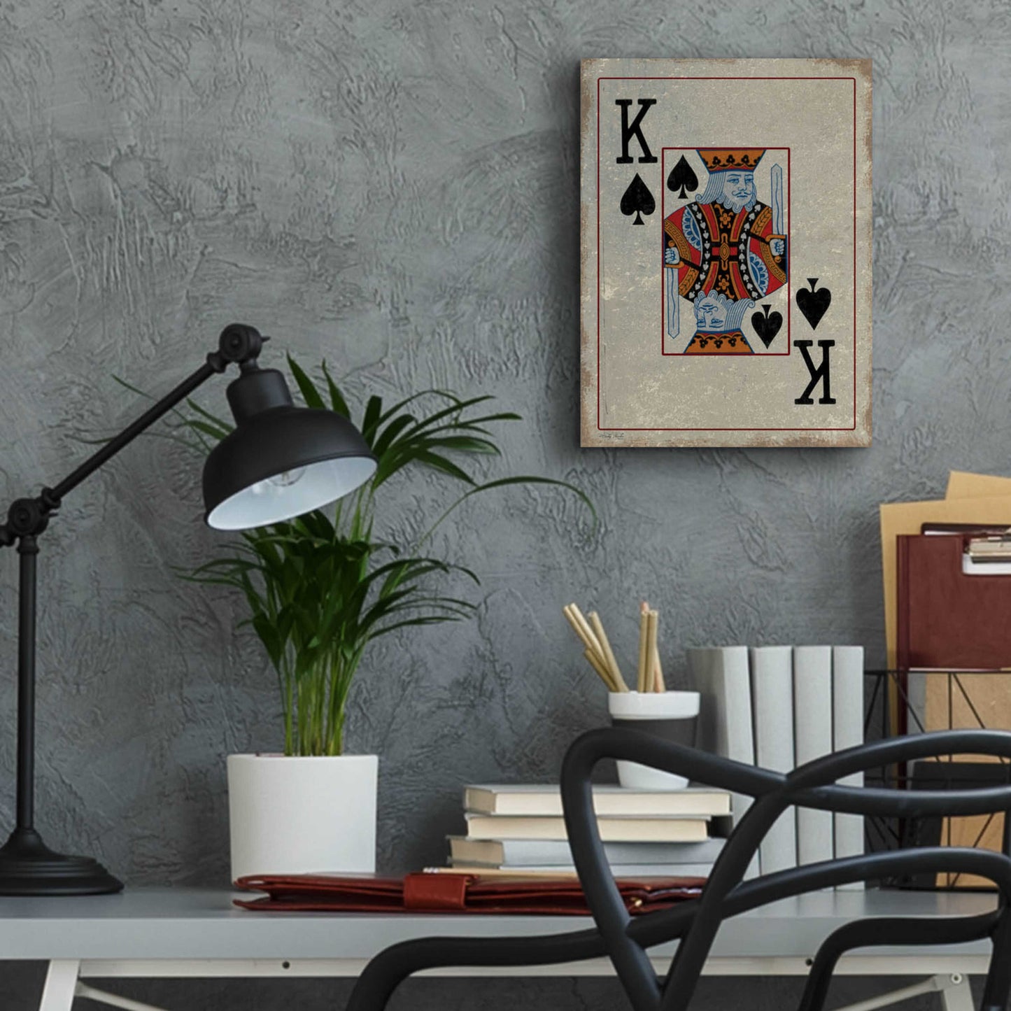 Epic Art 'King of Spades' by Cindy Jacobs, Acrylic Glass Wall Art,12x16