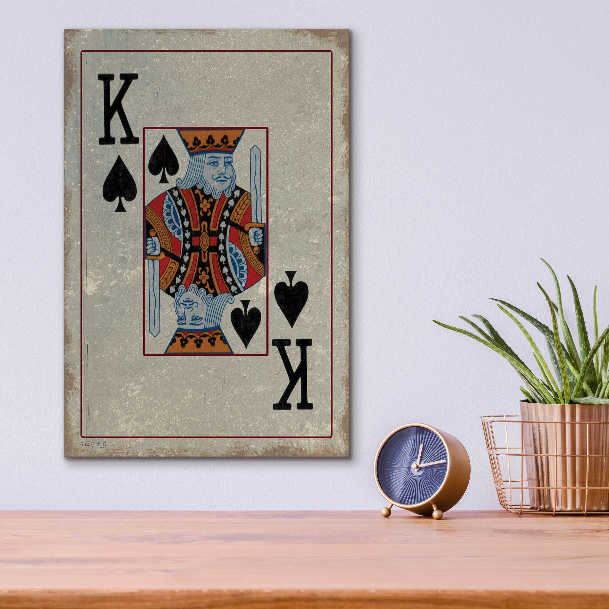 Epic Art 'King of Spades' by Cindy Jacobs, Acrylic Glass Wall Art,12x16