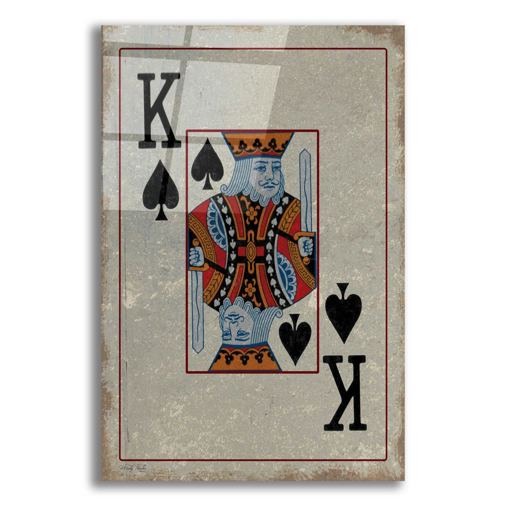 Epic Art 'King of Spades' by Cindy Jacobs, Acrylic Glass Wall Art,12x16