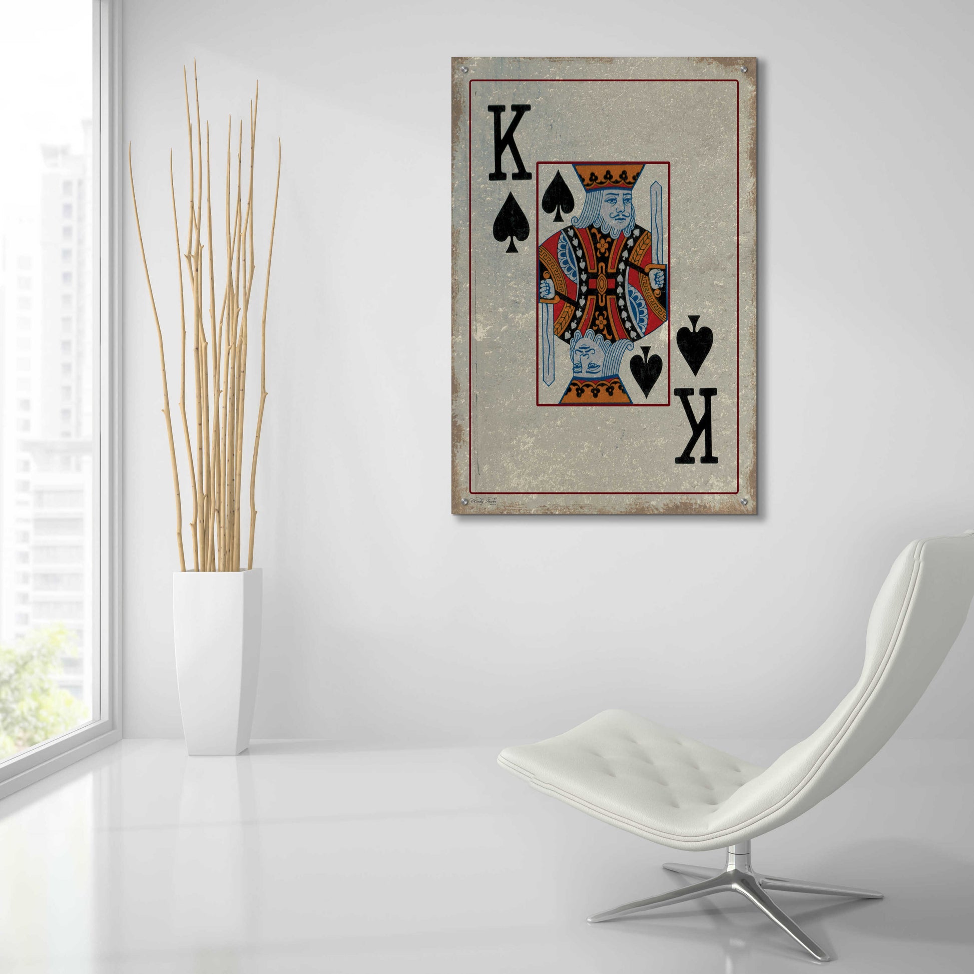 Epic Art 'King of Spades' by Cindy Jacobs, Acrylic Glass Wall Art,24x36