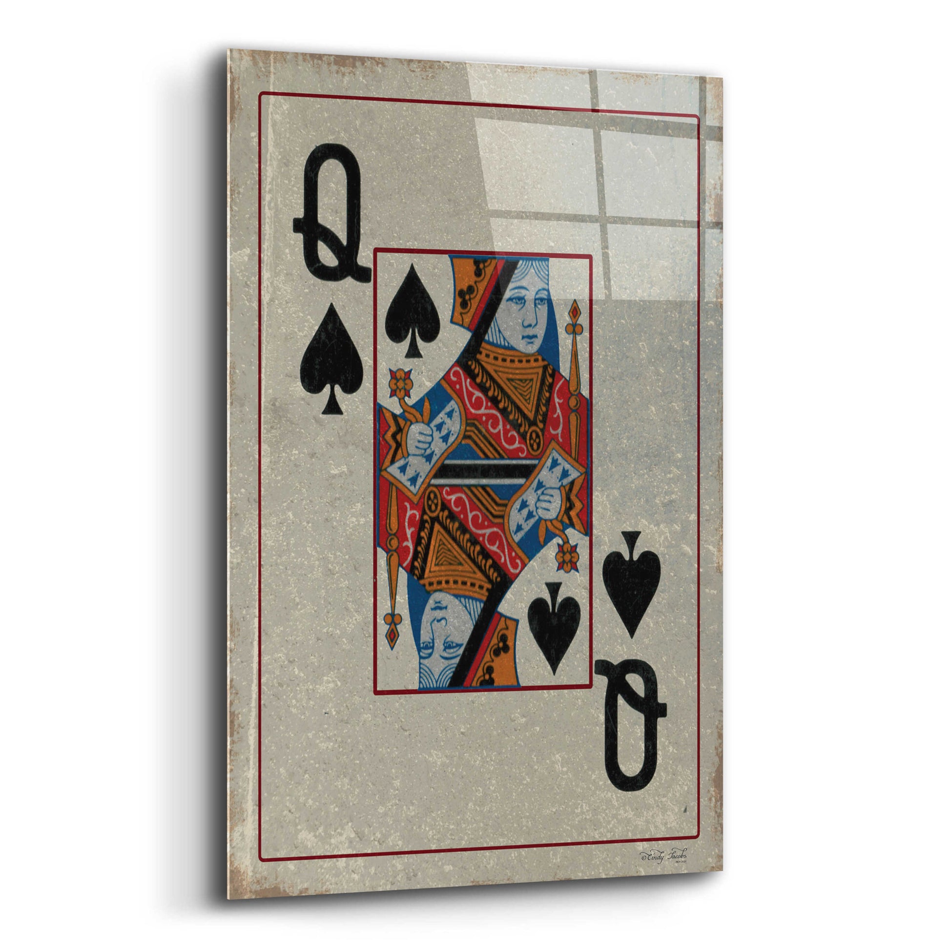 Epic Art 'Queen of Spades' by Cindy Jacobs, Acrylic Glass Wall Art,12x16