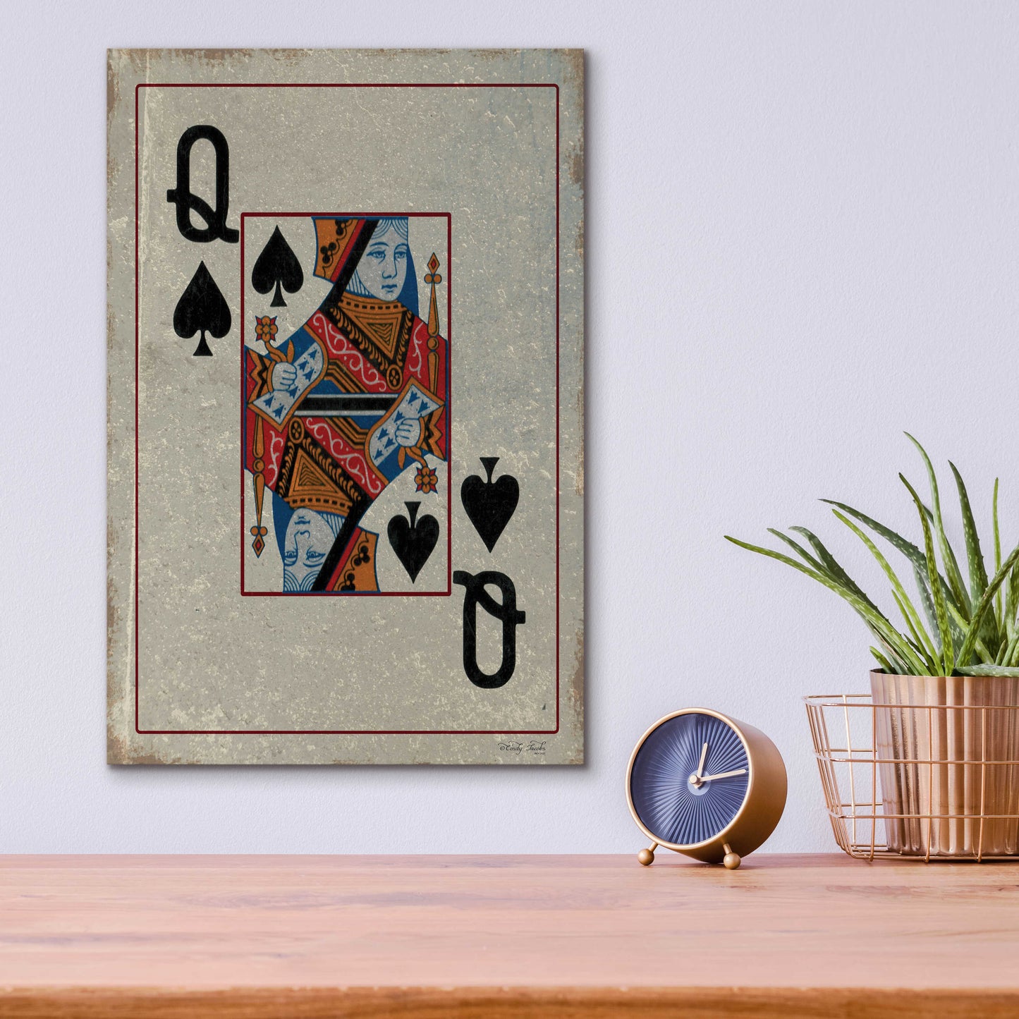 Epic Art 'Queen of Spades' by Cindy Jacobs, Acrylic Glass Wall Art,12x16