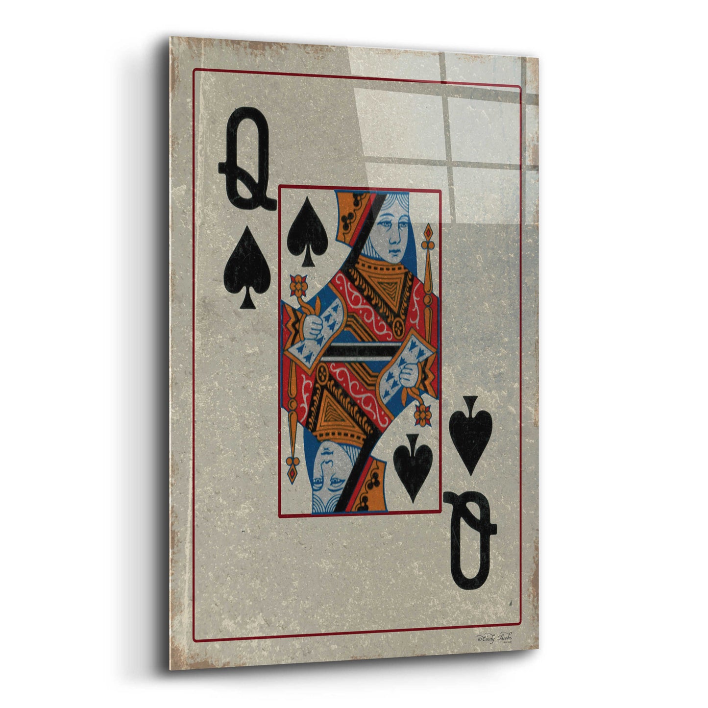 Epic Art 'Queen of Spades' by Cindy Jacobs, Acrylic Glass Wall Art,16x24