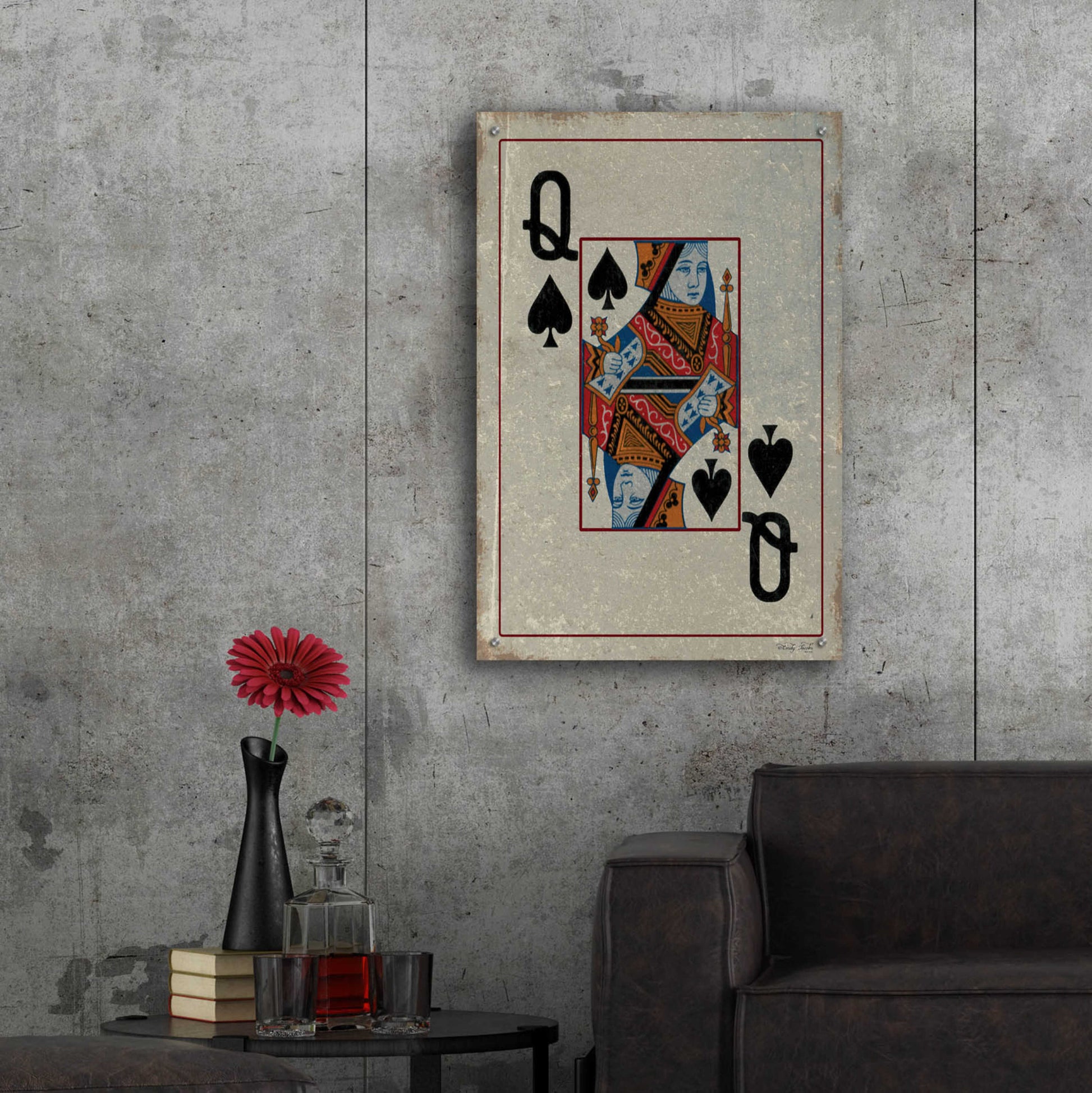 Epic Art 'Queen of Spades' by Cindy Jacobs, Acrylic Glass Wall Art,24x36