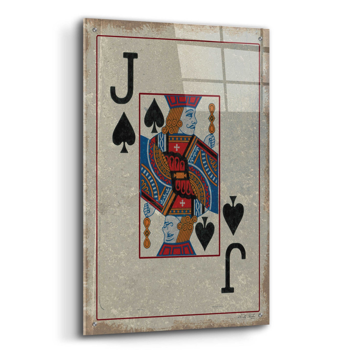 Epic Art 'Jack of Spades' by Cindy Jacobs, Acrylic Glass Wall Art,24x36