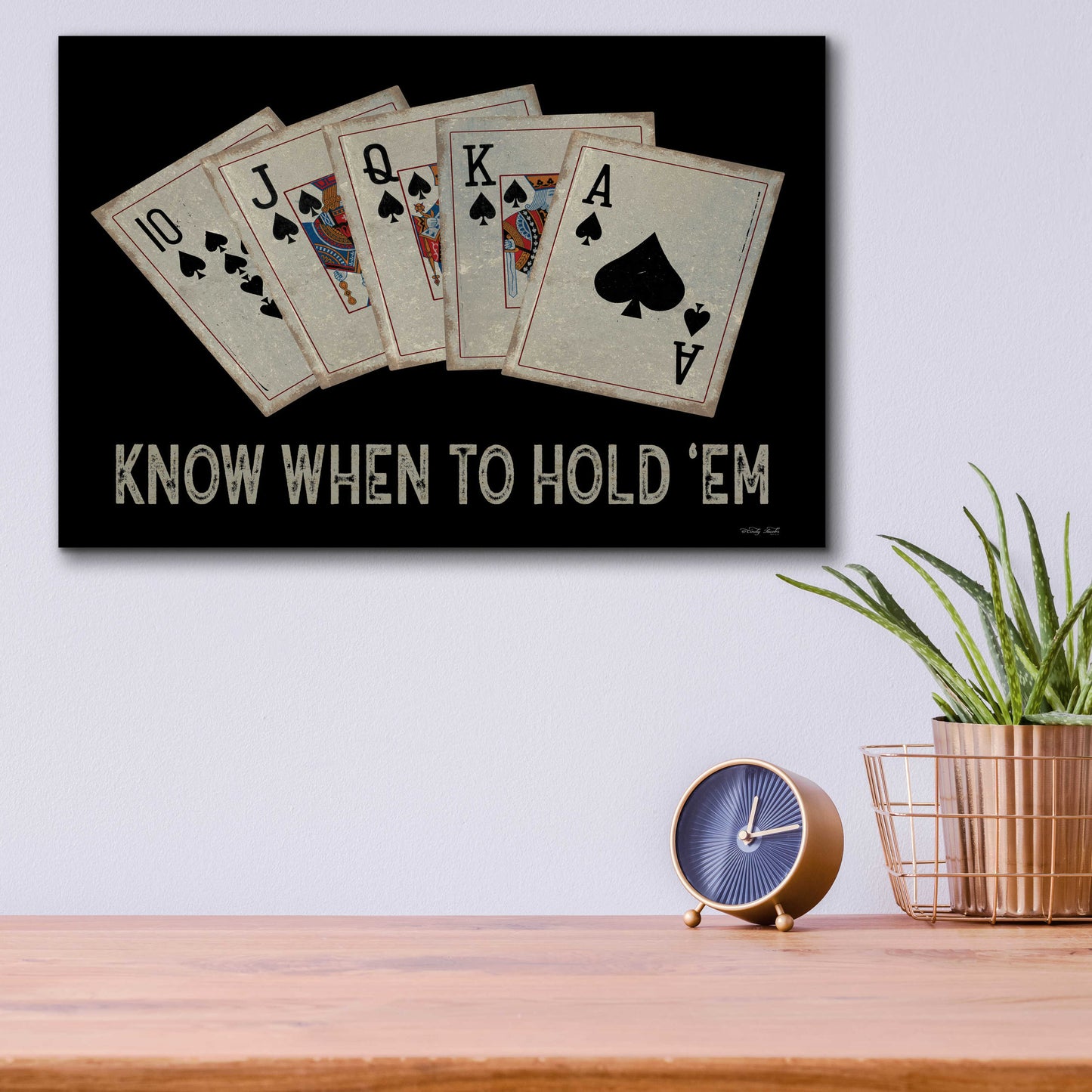 Epic Art 'Know When to Hold 'em' by Cindy Jacobs, Acrylic Glass Wall Art,16x12