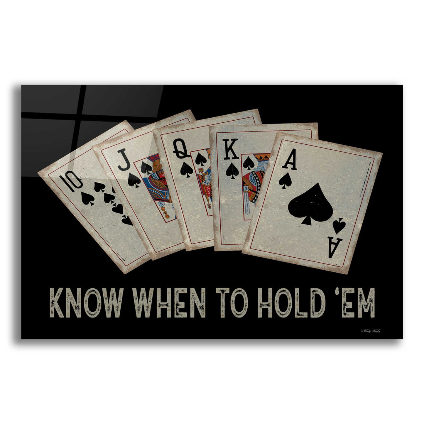 Epic Art 'Know When to Hold 'em' by Cindy Jacobs, Acrylic Glass Wall Art,16x12