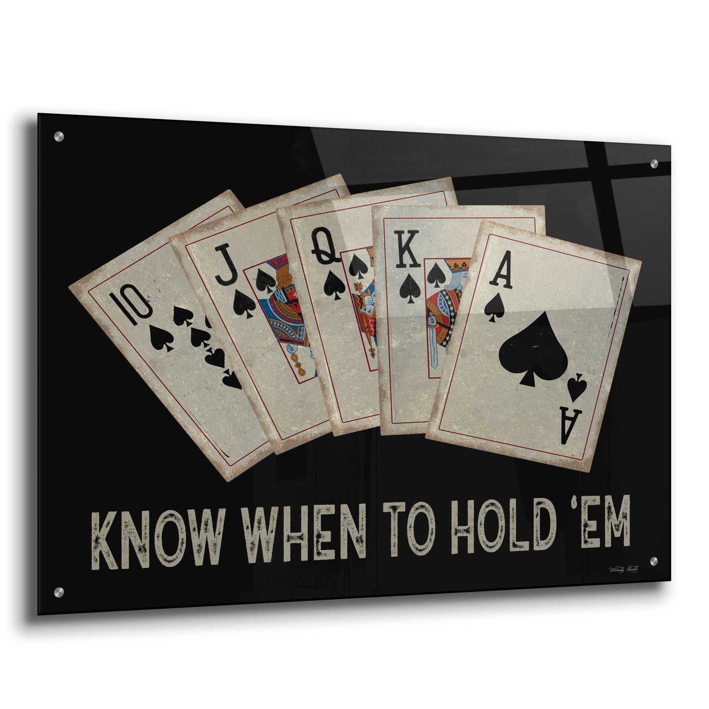 Epic Art 'Know When to Hold 'em' by Cindy Jacobs, Acrylic Glass Wall Art,36x24