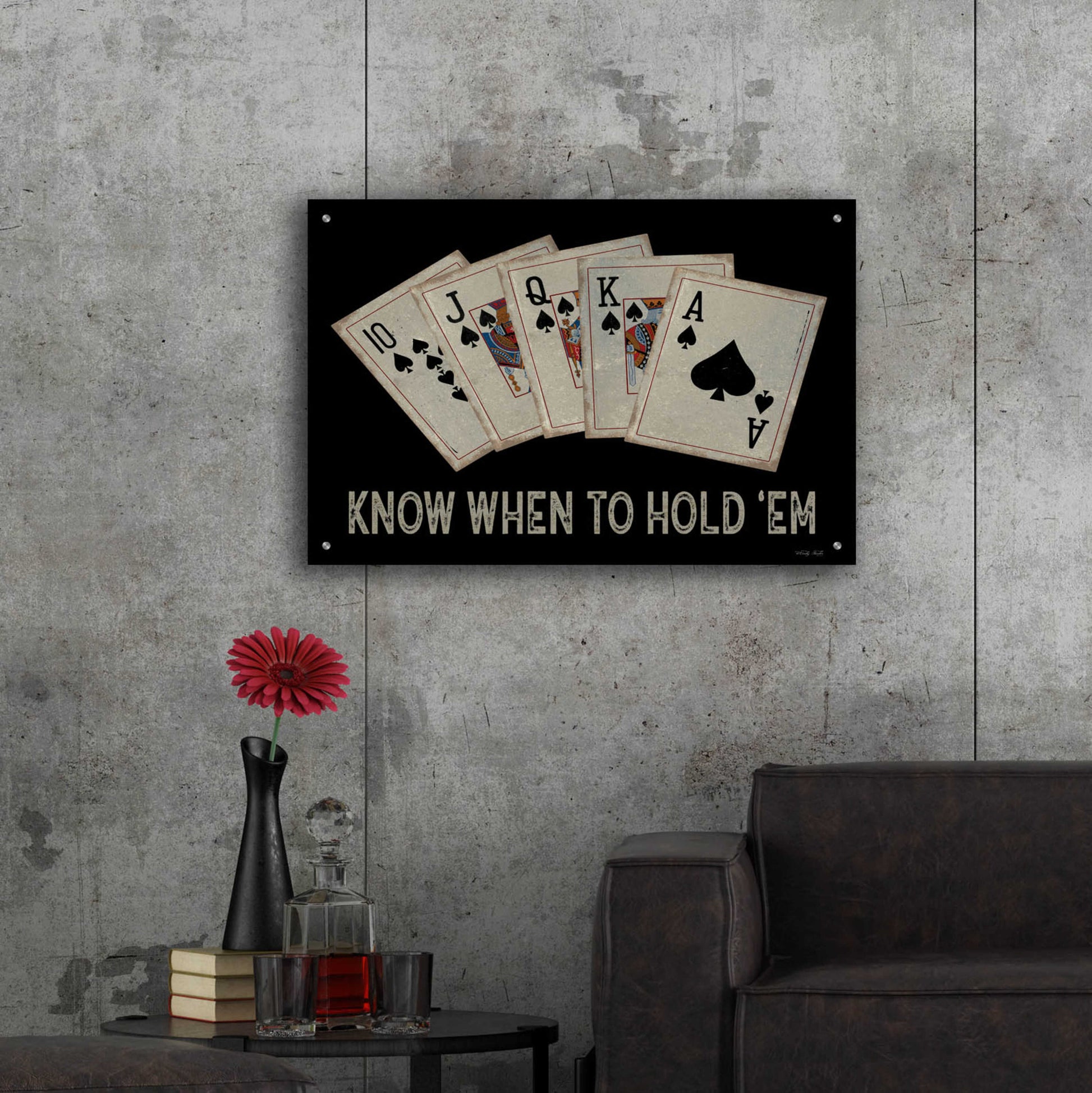 Epic Art 'Know When to Hold 'em' by Cindy Jacobs, Acrylic Glass Wall Art,36x24