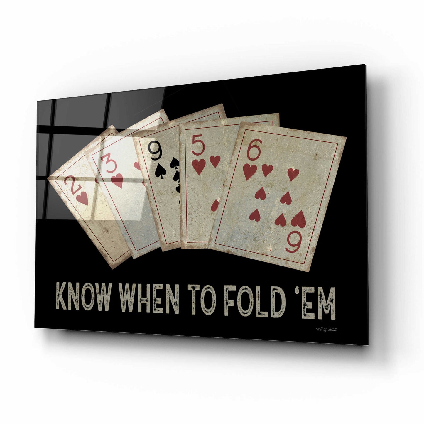 Epic Art 'Know When to Fold 'em' by Cindy Jacobs, Acrylic Glass Wall Art,16x12