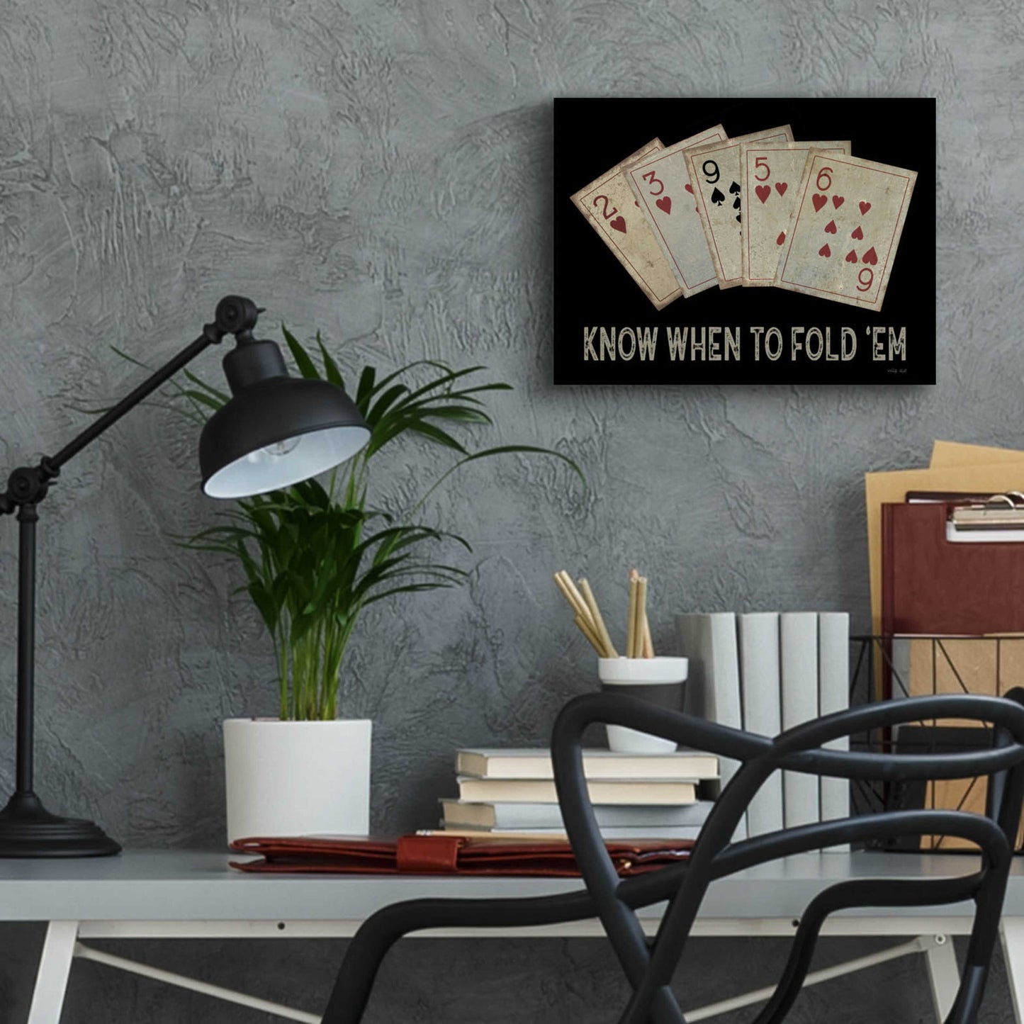 Epic Art 'Know When to Fold 'em' by Cindy Jacobs, Acrylic Glass Wall Art,16x12