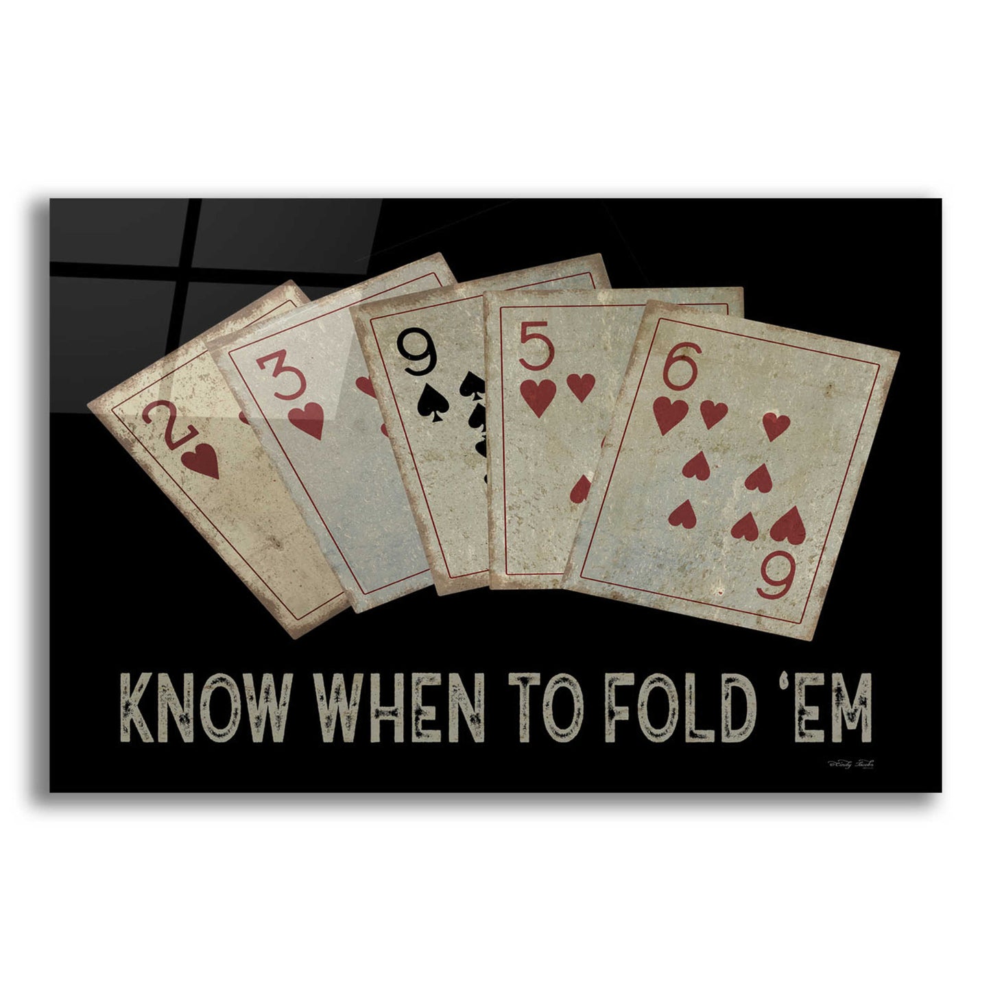 Epic Art 'Know When to Fold 'em' by Cindy Jacobs, Acrylic Glass Wall Art,16x12