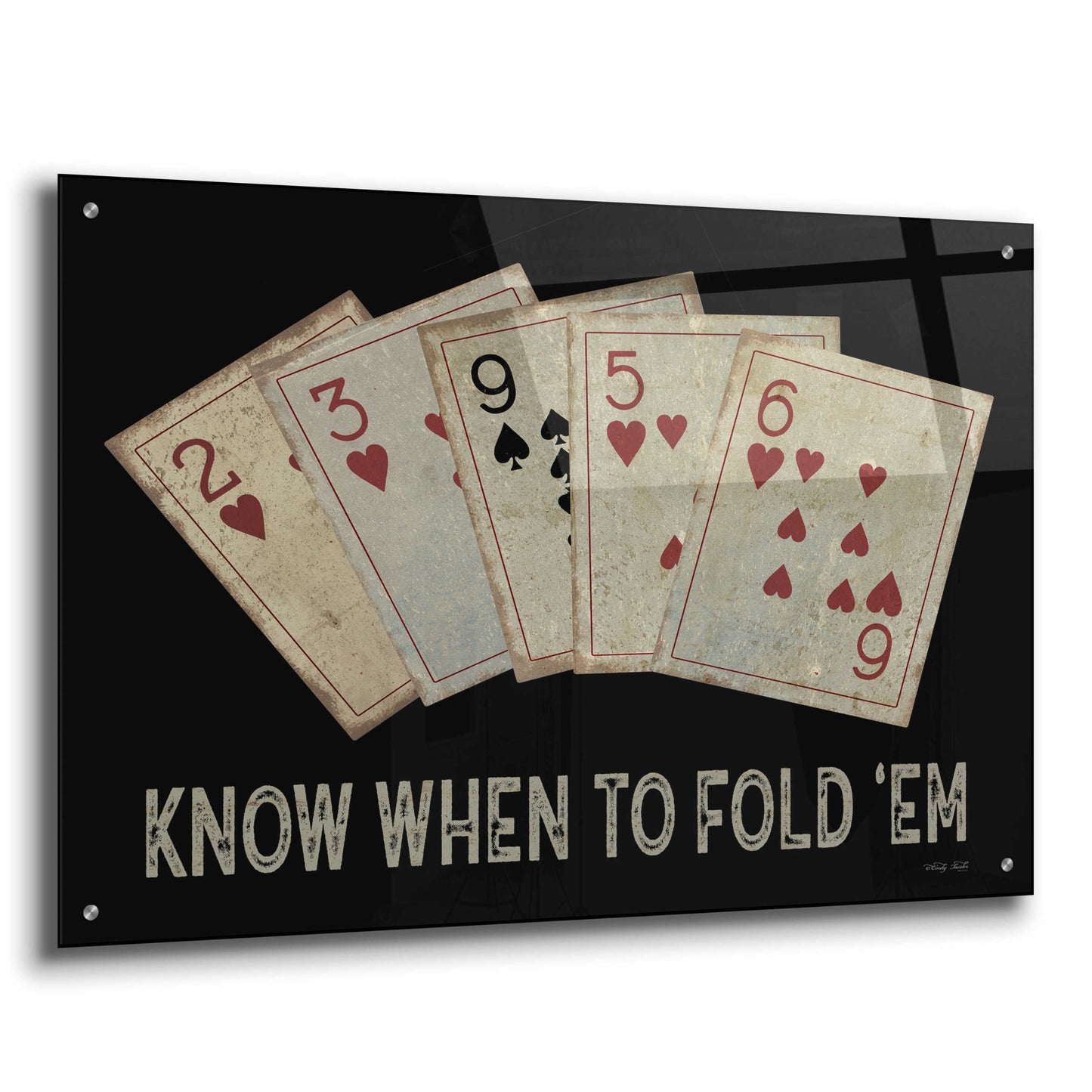 Epic Art 'Know When to Fold 'em' by Cindy Jacobs, Acrylic Glass Wall Art,36x24