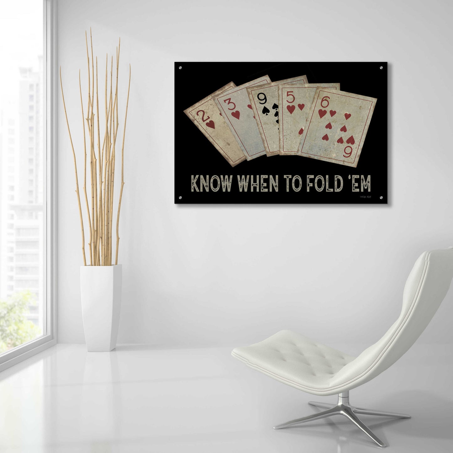 Epic Art 'Know When to Fold 'em' by Cindy Jacobs, Acrylic Glass Wall Art,36x24