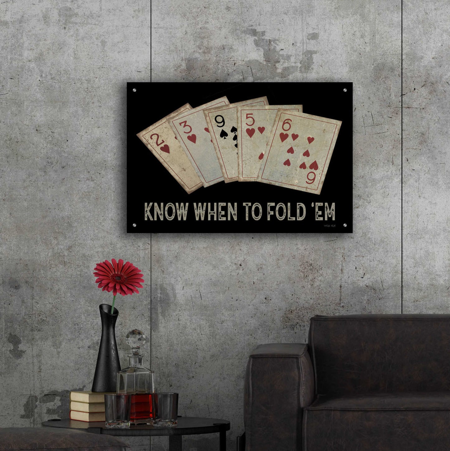 Epic Art 'Know When to Fold 'em' by Cindy Jacobs, Acrylic Glass Wall Art,36x24