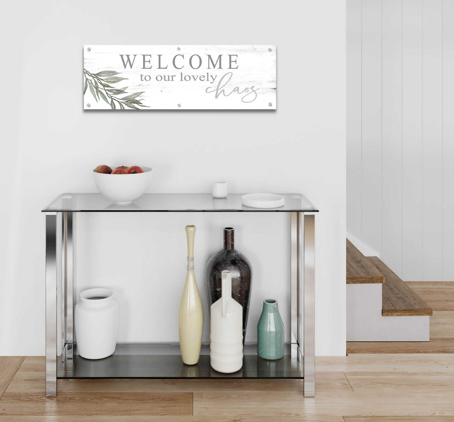 Epic Art 'Welcome to Our Lovely Chaos' by Cindy Jacobs, Acrylic Glass Wall Art,36x12